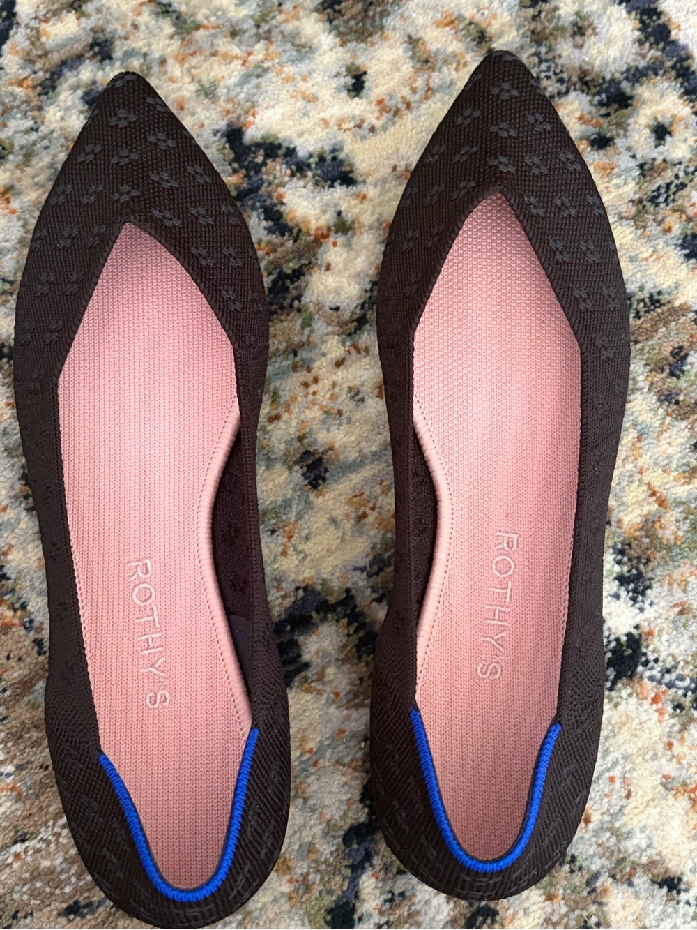 Rothy’s The Point Knit Pointed Toe Flats Black Women’s Size 8.5 - Picture 8 of 11